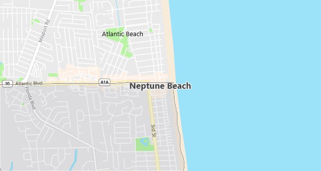 Map of Neptune Beach, FL