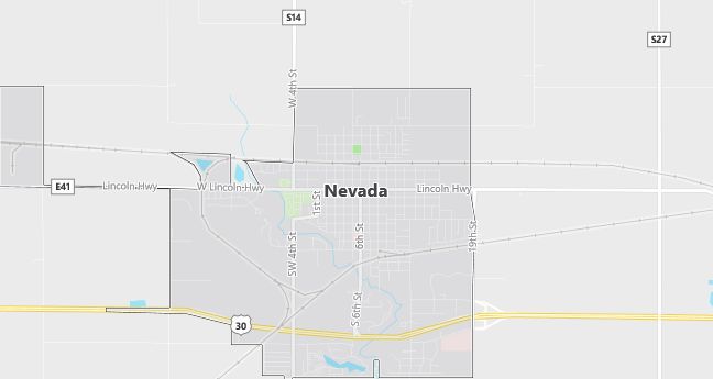 Map of Nevada, IA