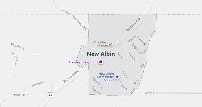 Map of New Albin, IA