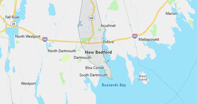 Map of New Bedford, MA