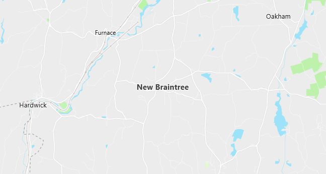 Map of New Braintree, MA