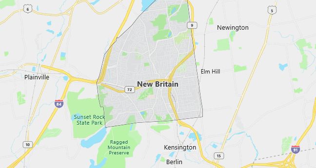 Map of New Britain, CT