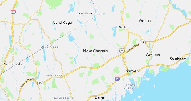 Map of New Canaan, CT