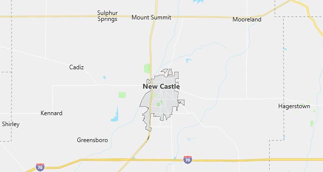 Map of New Castle, IN