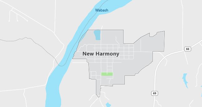 Map of New Harmony, IN