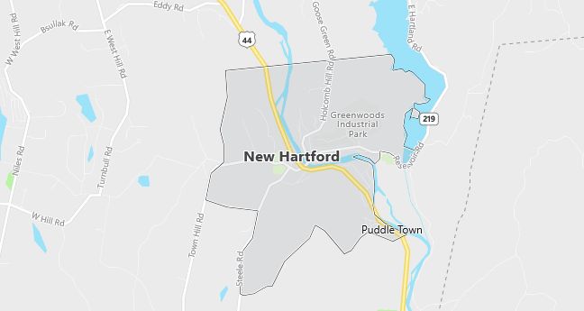 Map of New Hartford, CT