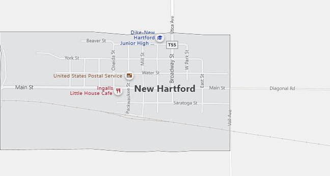 Map of New Hartford, IA