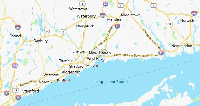 Map of New Haven, CT