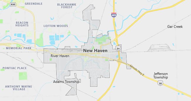 Map of New Haven, IN