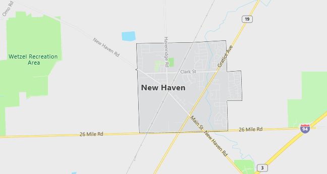 Map of New Haven, MI