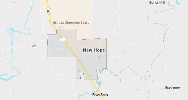 Map of New Hope, AL