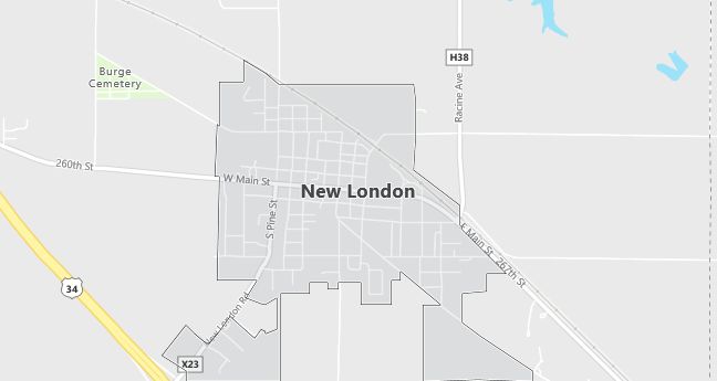 Map of New London, IA