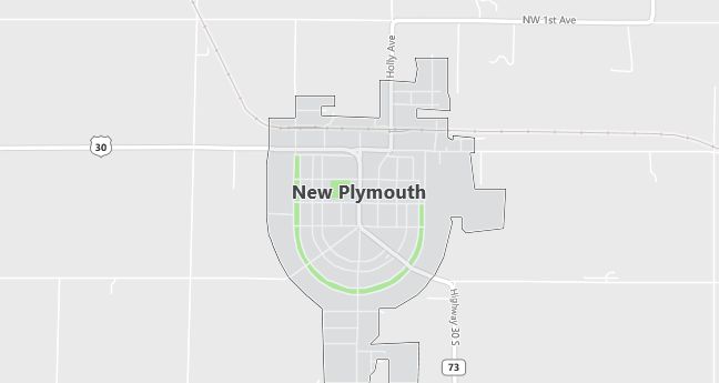 Map of New Plymouth, ID