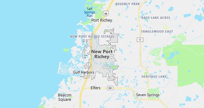 Map of New Port Richey, FL