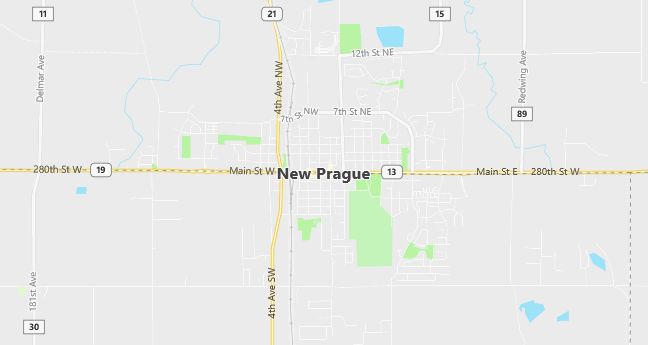 Map of New Prague, MN