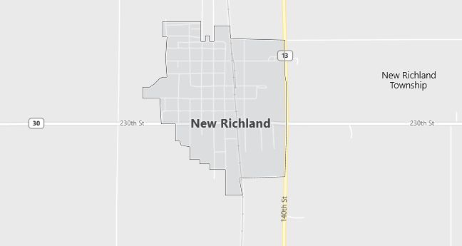 Map of New Richland, MN