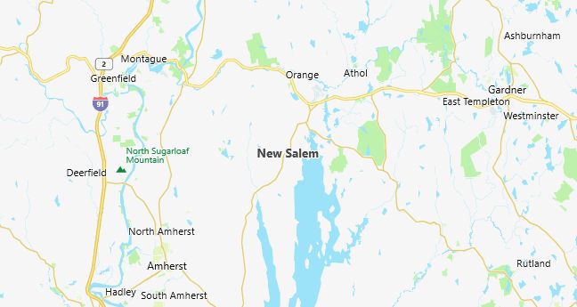 Map of New Salem, MA