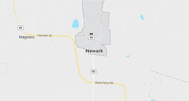 Map of Newark, AR