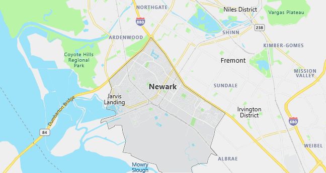 Map of Newark, CA