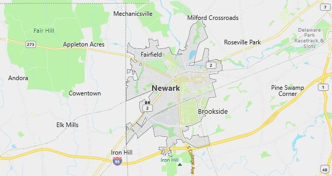 Map of Newark, DE