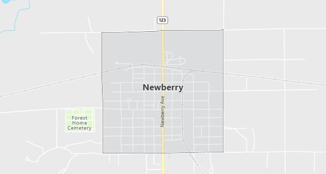 Map of Newberry, MI