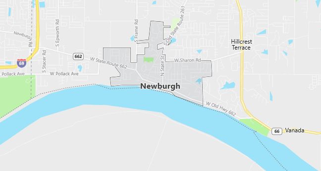 Map of Newburgh, IN