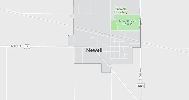 Map of Newell, IA