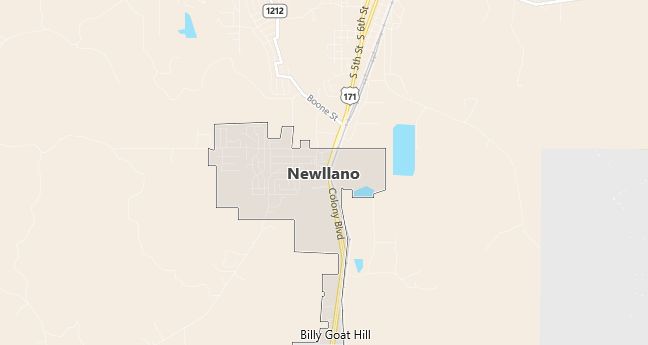 Map of Newllano, LA