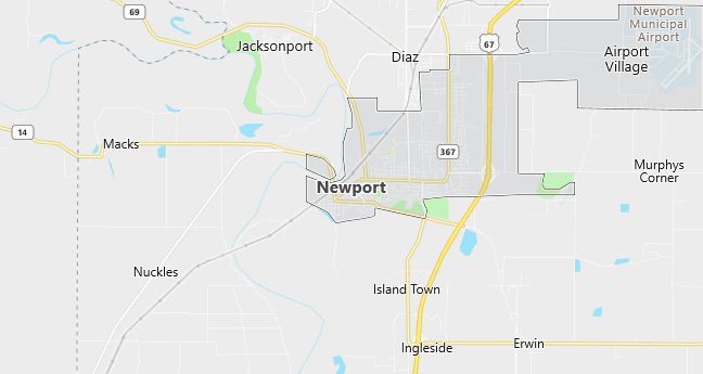 Map of Newport, AR