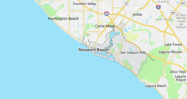 Map of Newport Beach, CA