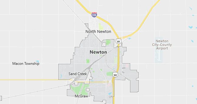 Map of Newton, KS