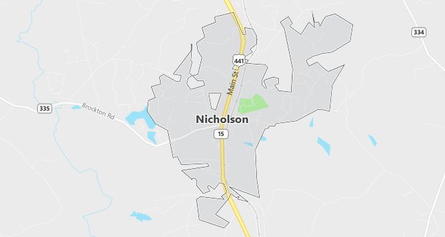 Map of Nicholson, GA