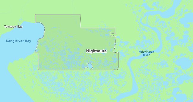 Map of Nightmute, AK