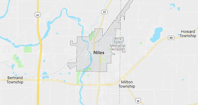 Map of Niles, MI