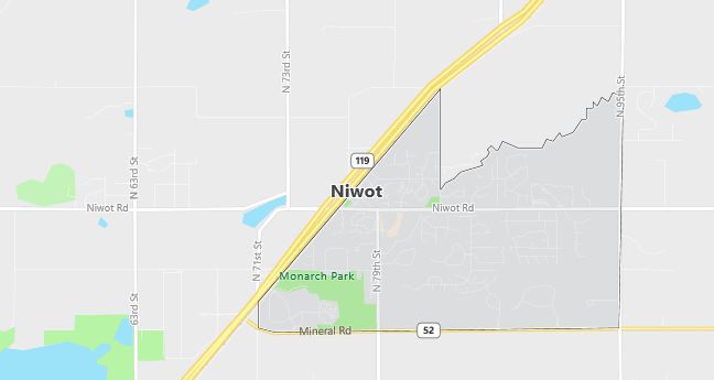 Map of Niwot, CO