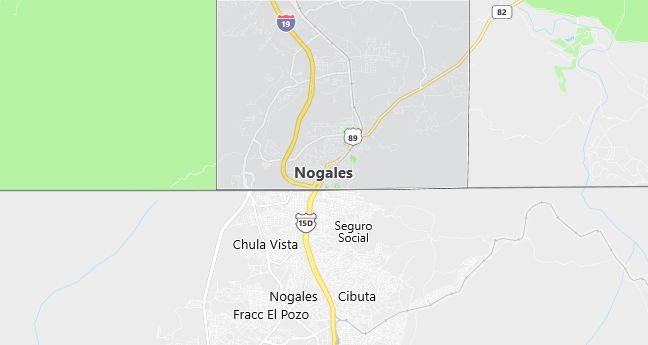 Map of Nogales, AZ