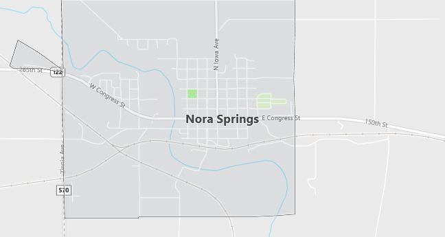 Map of Nora Springs, IA