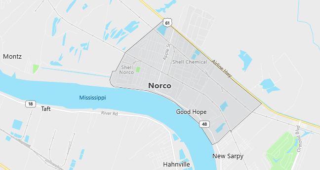 Map of Norco, LA