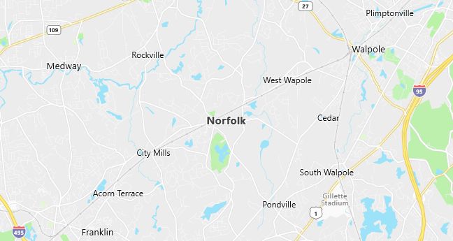 Map of Norfolk, MA