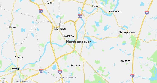 Map of North Andover, MA