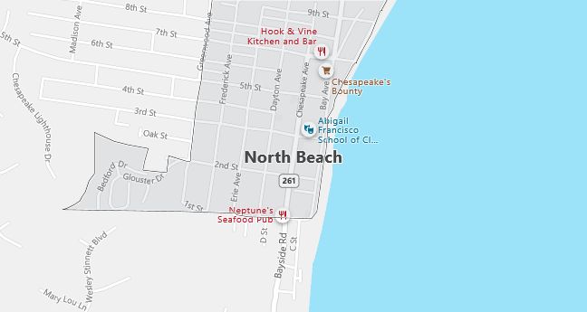 Map of North Beach, MD