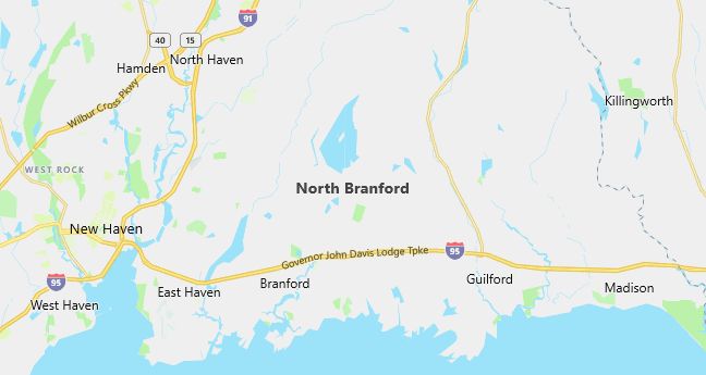 Map of North Branford, CT