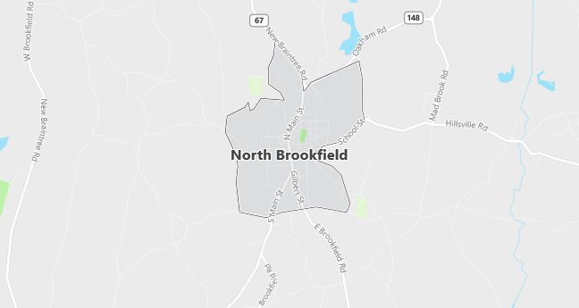 Map of North Brookfield, MA