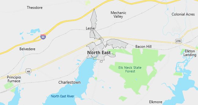 Map of North East, MD