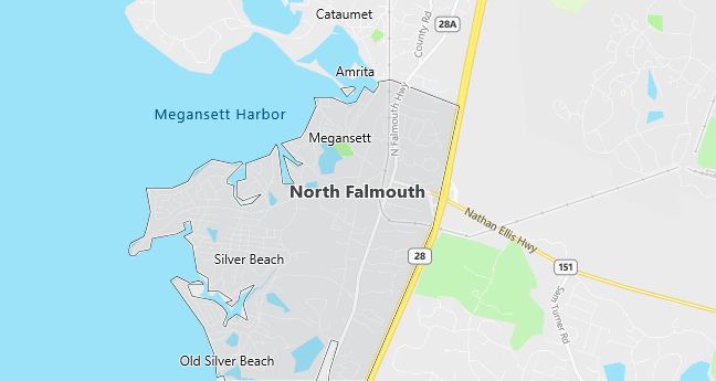 Map of North Falmouth, MA