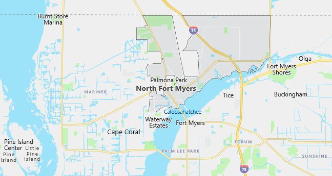 Map of North Fort Myers, FL