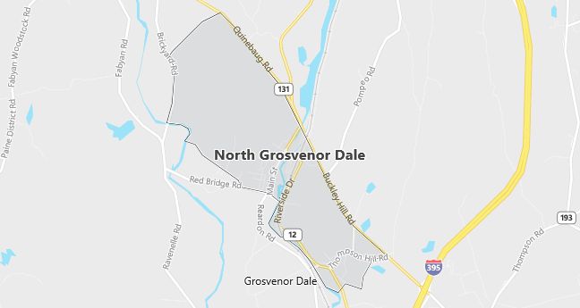 Map of North Grosvenordale, CT