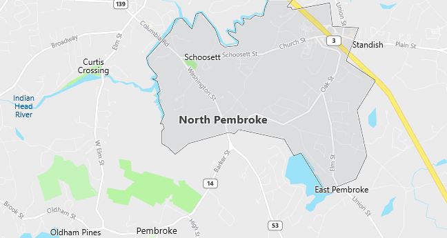 Map of North Pembroke, MA