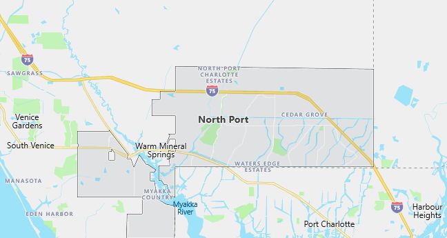 Map of North Port, FL