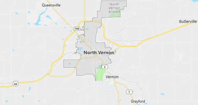 Map of North Vernon, IN